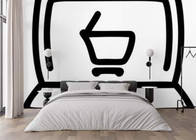 online pay, icon outline Wall mural