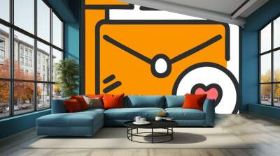 post, icon colored outline Wall mural