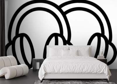 set of headphone icons, icon outline Wall mural