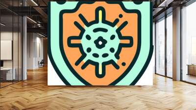 shield, icon colored outline Wall mural