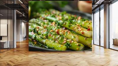 Fresh, Escabeche of Asparagus : Fresh asparagus prepared in a tangy escabeche marinade, perfect for a light and flavorful dish. Wall mural