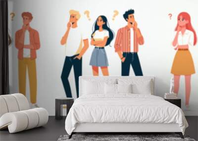 set vector men and women thinking about something Wall mural