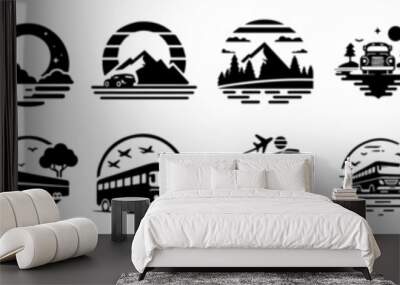 travel bus silhouette logo vector set Wall mural