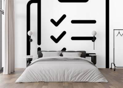 Checklist clipboard vector icon Wall mural