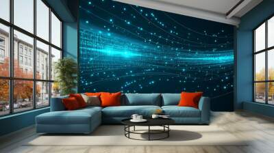 Abstract digital background illustration representing technology and artificial intelligence concepts Wall mural