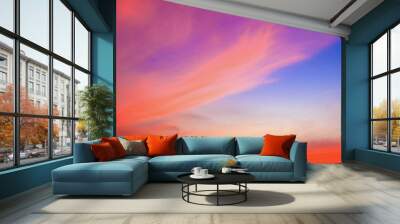 red sky with clouds Wall mural