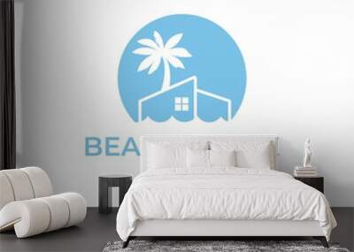 beach resort real estate negative space logo Wall mural