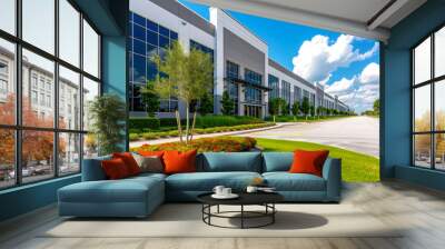 Industrial zone and technology park, large modern office building Wall mural