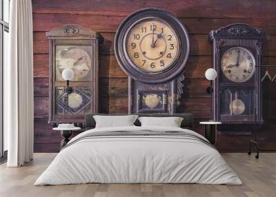 Decorative Vintage Wooden Wall Clock Wall mural