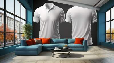 blank white polo tshirt for men template Wall mural