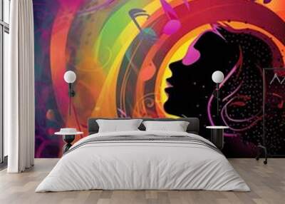 colorful background for poster or graphic design with musical or party theme design, generative ai Wall mural