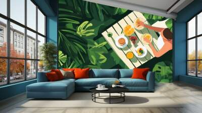 Tropical Breakfast in the Jungle Wall mural