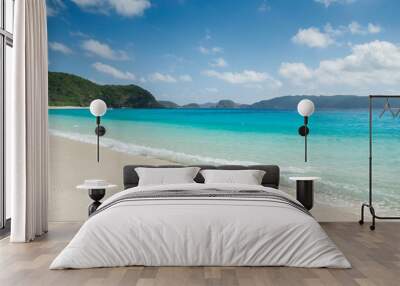 Tropical beach with turquoise water on the beautiful island of Zamami. Wall mural