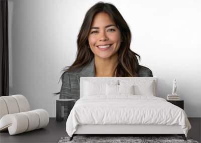 an American businesswoman in blazer smiling, cut out picture Wall mural