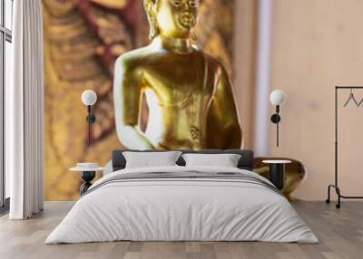 The attitude of subduing Mara Buddha statue Wall mural