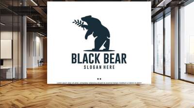 black bear ,standing , logo design template Wall mural