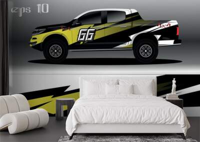 abstract background design for car wrap of 4x4 truck, rally, van, suv and other cars Wall mural