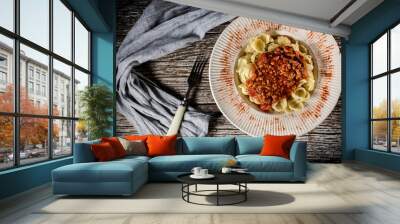 Dish of italian bolognese sauce. Wall mural