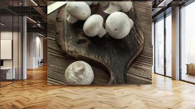 Fresh raw mushrooms. Wall mural