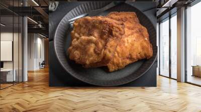 Two fried cod fillet pieces. Wall mural