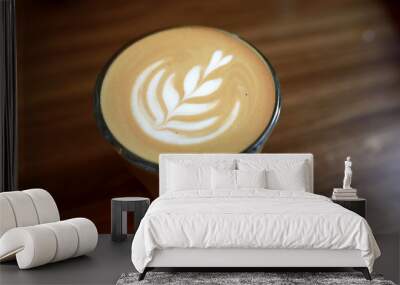 Cup of flat white coffee Wall mural