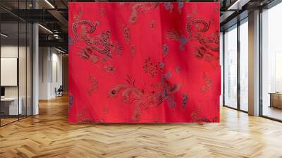 Red silk Wall mural