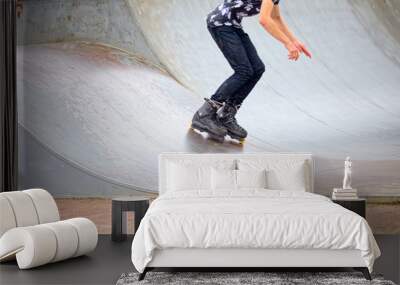 Skater falls down a ramp in Amsterdam Wall mural