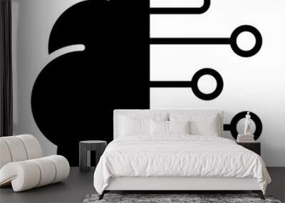 Machine Learning solid line icon Wall mural