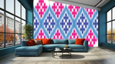 seamless pattern design in ikat style for fabric printing Wall mural