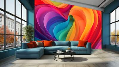 Abstract gay love concept wedding romance valentines day colorful hearts background wallpaper Wall mural