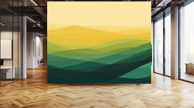 Flat shapeless abstract mustard sage forest green yellow background gradient wallpaper Wall mural