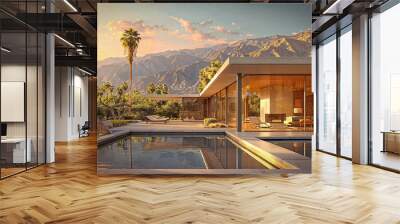 luxury modern residence house exterior palm springs Wall mural