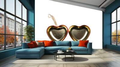 Two heart shaped boxes that cut out the background making the background white Wall mural