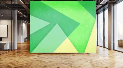 abstract blue green and yellow background with triangle shapes in modern clean material design with layers in elegant geometric pattern Wall mural