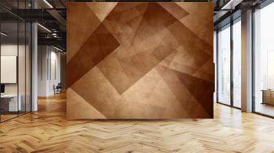 abstract brown sepia background, elegant triangle pattern design element on light brown or tan background with vintage texture Wall mural