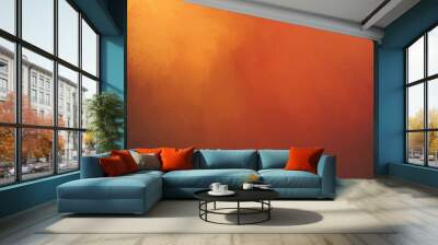 abstract orange background in copper brown warm color, autumn or fall background with grunge texture on painted canvas illustration Wall mural