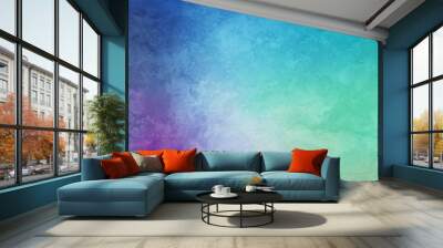 Colorful background in blue purple and green with white grunge texture in abstract background design Wall mural