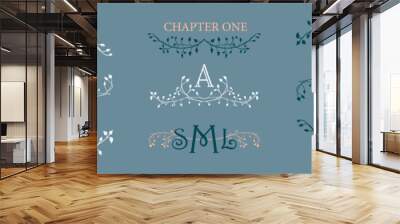 fancy design element, wedding or monogram border design, vintage product packaging decoration, book  Wall mural