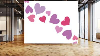 heart vector, valentines day design element for border or corner, wedding invitation decoration clip art, cute fun valentine or love heart pattern transparent png Wall mural