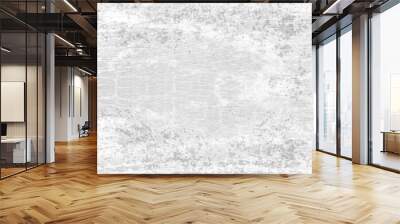 Old white paper parchment background design with distressed vintage wood stains and ink spatter in gray, faded shabby center, elegant antique monochrome wall color Wall mural