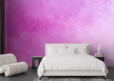 Pastel light pink and white watercolor texture painted background, soft valentines day rose pink color with abstract smoke or fog design, cloudy sky in gradient pink and white colors Wall mural