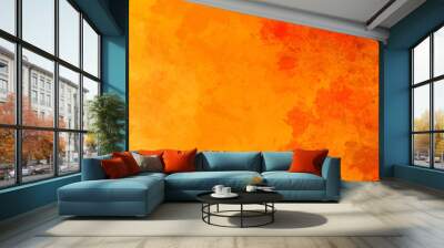 red orange and yellow background, watercolor painted texture grunge, abstract hot sunrise or burning Wall mural