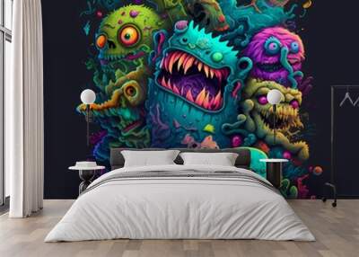 design Monster art graphic colorful Wall mural