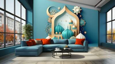 Ramadhan Kareem Decoration,3D Illustration Wall mural