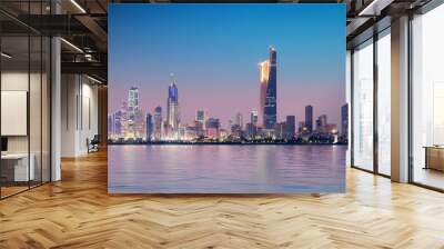 beautiful dawn view of kuwait cityscape Wall mural