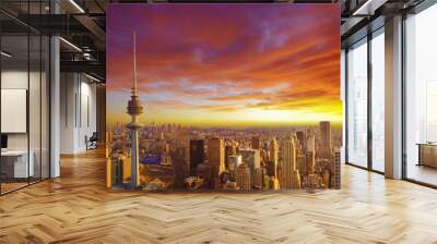 Kuwait cityscape during the sunset Wall mural