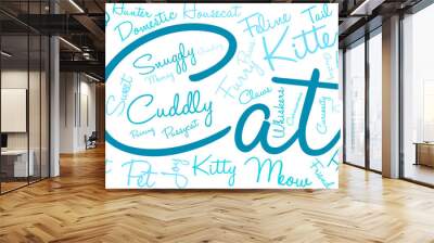 Cat Word Cloud Wall mural