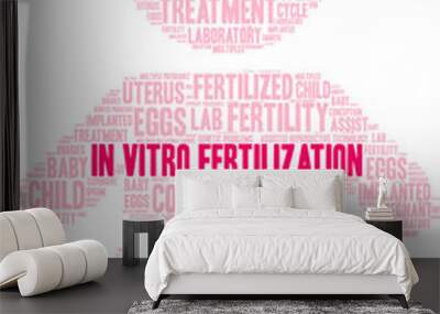 In Vitro Fertilization Word Cloud on a white background.  Wall mural