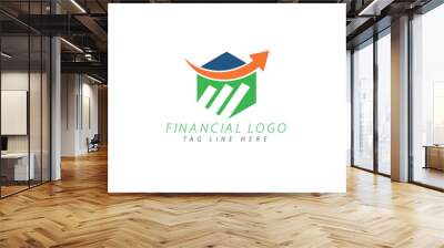 Upgrade finance up negative space logo icon
 Wall mural