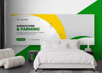 Agriculture and farming service social media cover and web banner template Wall mural